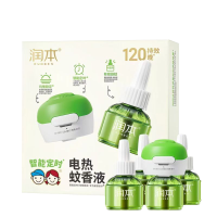润本(RUNBEN)蚊香液电蚊香驱蚊液120晚大容量45ml×4瓶+1器防蚊定时无香型儿童
