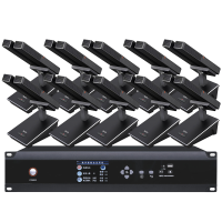 润普Runpu 会议音频扩声手拉手系统RP-YS6665S 专业有线手拉手麦克风双杆会议话筒桌面鹅颈麦一拖十