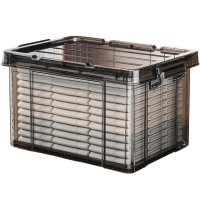 山之只 透黑色塑料收纳盒 66*40.5*30.5cm 个