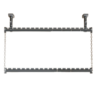 古达铝合金晾衣杆阳台固定式顶装上下双层悬挂家用晾衣架晒衣杆叉