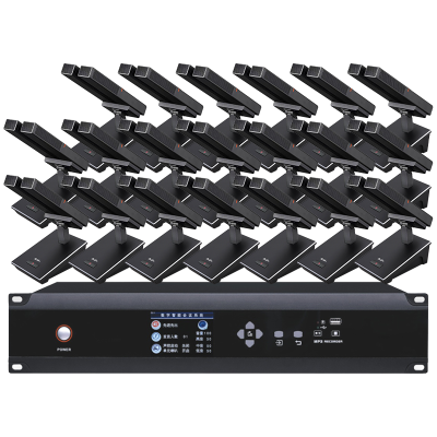 润普Runpu 会议音频扩声手拉手系统RP-YS6665S 专业有线手拉手麦克风双杆会议话筒桌面鹅颈麦一拖二十