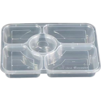 珂美芙 一次性餐盒 可带汤碗 五格150套/箱