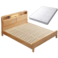 铭羽洋北欧实木床1.2m+床垫套