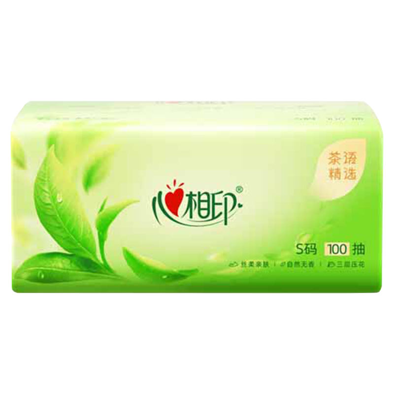 心相印抽纸茶语精选塑装家用宿舍面巾纸3层100抽*15包DT8100