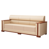 怡卓欧真皮沙发三人位张