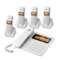 摩托罗拉(Motorola) C2601C白色一拖二 无绳电话机 办公室商用子母机 家用无线座机 远距离数字无绳字母机