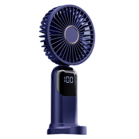 手持小风扇usb可充电手拿握小型可折叠学生随身便携式办公床上电风扇大风力 蓝色★升级款180°可折叠★五档