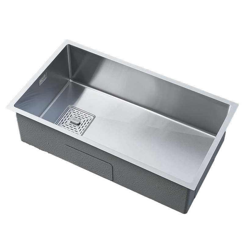 浪鲸大单槽304不锈钢台下式洗菜盆洗切沥一体拉丝工艺厨房水槽