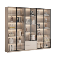 怡卓欧实木办公柜六门两抽台