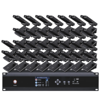 润普Runpu 会议音频扩声手拉手系统RP-YS6665S 专业有线手拉手麦克风双杆会议话筒桌面鹅颈麦一拖三十