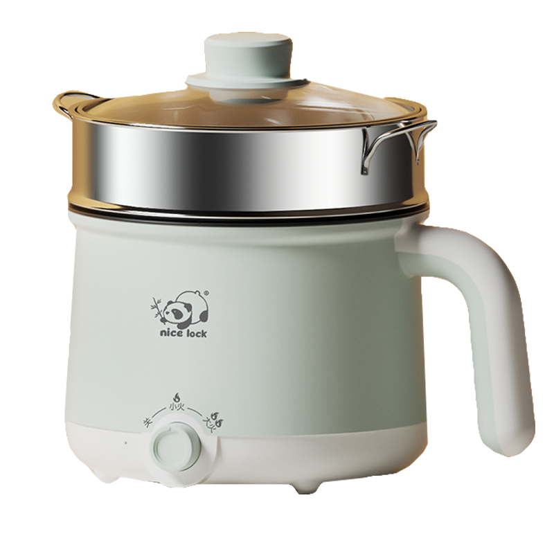 电煮锅宿舍学生小电锅多功能泡面锅小型电热火锅单人一人家用 绿不粘锅★可煎炒1.5米电线