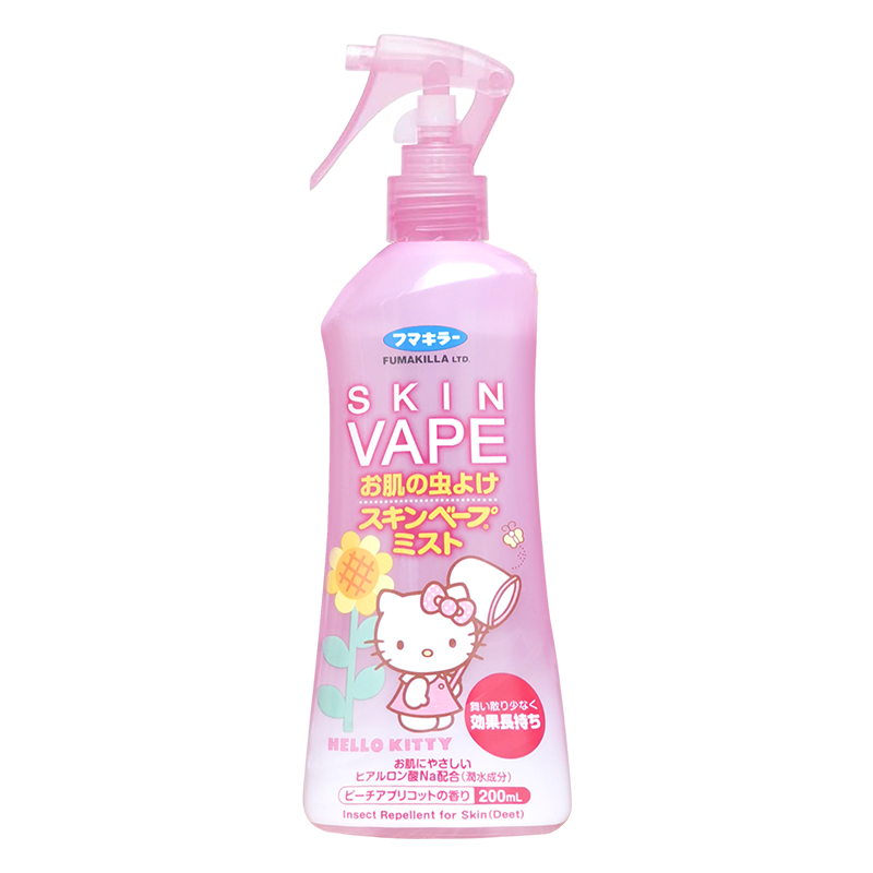 日本VAPE驱蚊水防蚊水未来防叮咬喷雾蜜桃香户外200ml驱蚊液4017