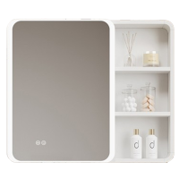 如华福禄太空铝小户型圆弧浴室镜柜智能除雾卫生间挂墙式带美妆收纳储物柜