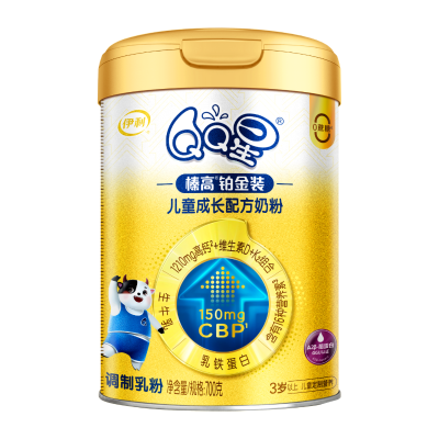 伊利(YILI)QQ星榛高铂金儿童奶粉(3-12岁)700g*1罐