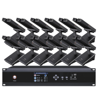 润普Runpu 会议音频扩声手拉手系统RP-YS6665S 专业有线手拉手麦克风双杆会议话筒桌面鹅颈麦一拖十二