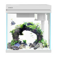 森森智能鱼缸过滤制氧一体机超白玻璃客厅小型家用水族箱2025新款HEJ300-黑色