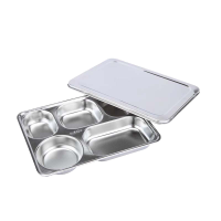 梓南北 304不锈钢餐盘 加深五格款带盖 个