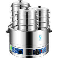 小笼包蒸锅商用三孔蒸饺子蒸包子蒸笼锅早餐店台式蒸包炉机器小型