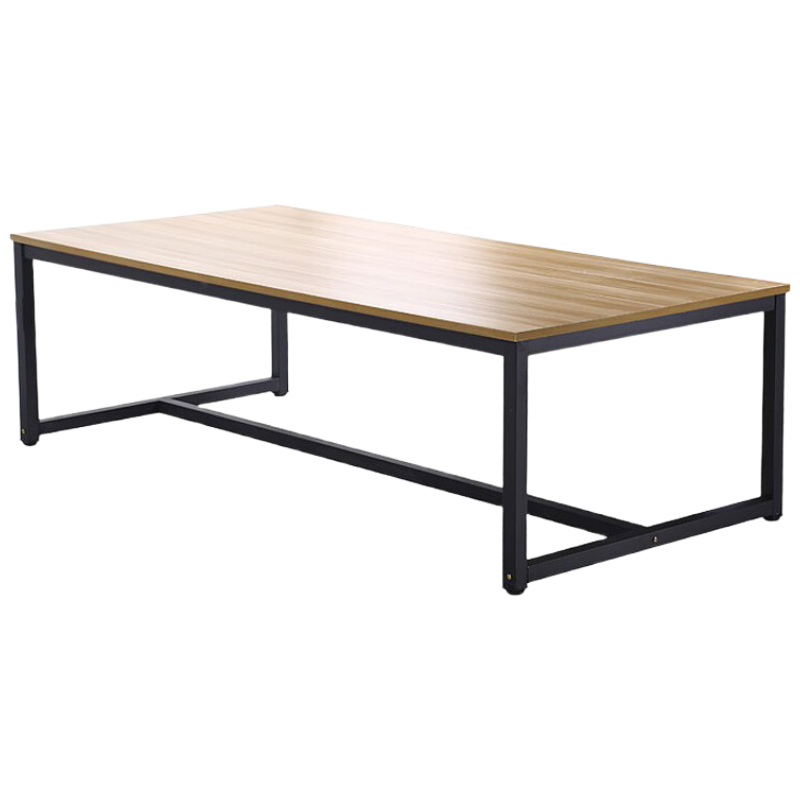 璟赐会议桌长桌洽谈桌椅组合 高端深胡桃+黑架200**100*74cm(不含安装)