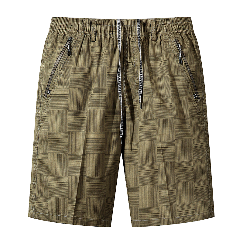 渔人船长夏季男士短裤轻薄透气迷彩印花纯棉休闲运动裤五分裤