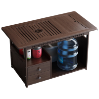 晋舰 移动茶台家用阳台竹木小茶桌烧水壶一体简约现代功夫茶几 80长带盖板