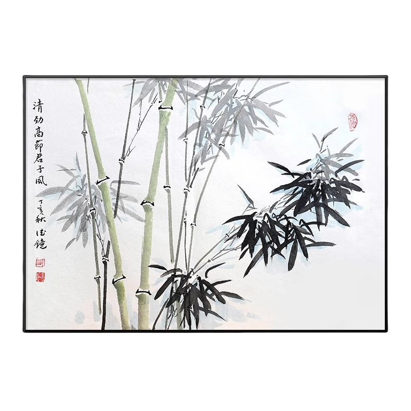 吉迎尚品 装饰画新中式水墨画国画 60*40cm竹子 个