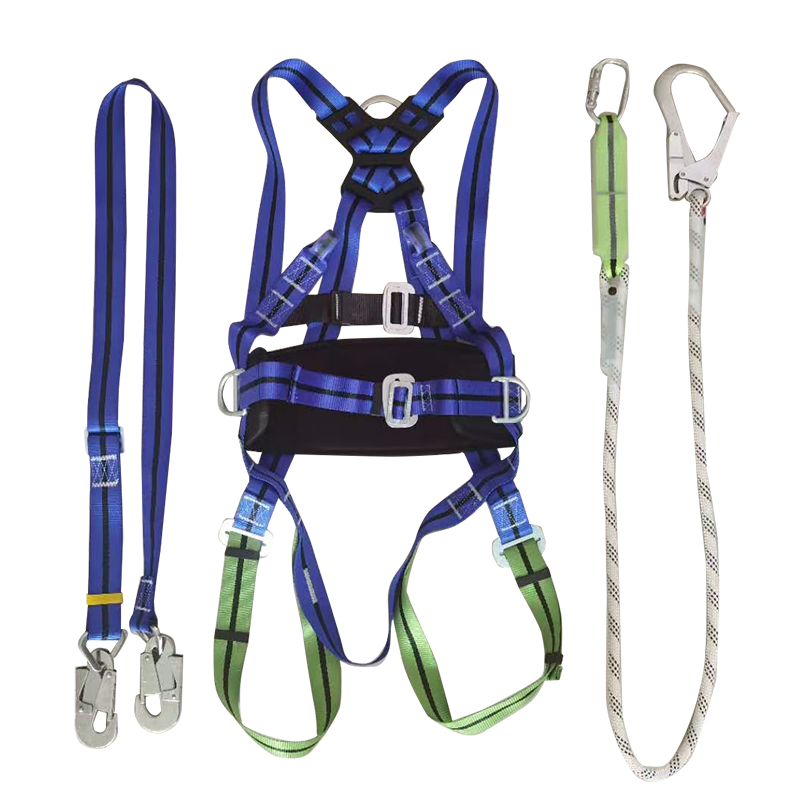 晋力+五点全身式安全带+护腰护腿缓冲单大勾带围杆带+条