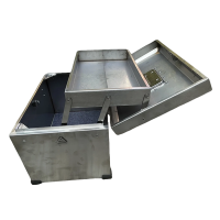 猎豹 不锈钢工具箱双层折叠工具收纳箱45*28*28cm/个