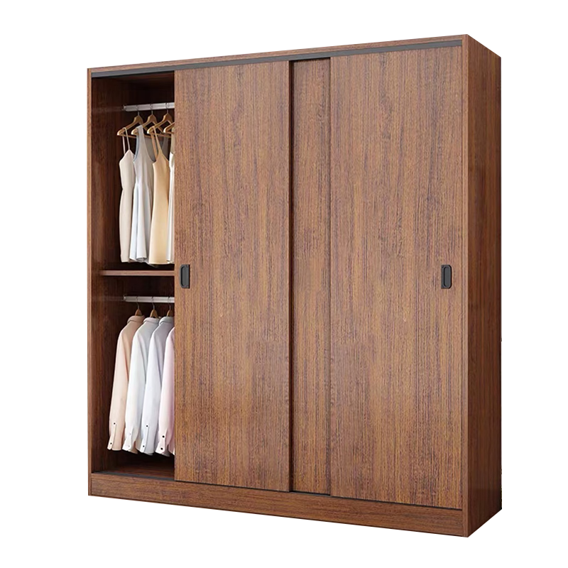 虎雀 推拉门衣柜家用卧室实木收纳大衣橱180*50*200cm
