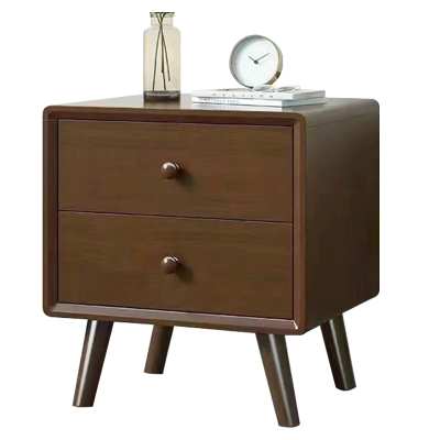 班龙木质床头柜二抽胡桃色个