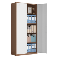 伟樽办公文件柜咖套白对开门900*400*1850mm台