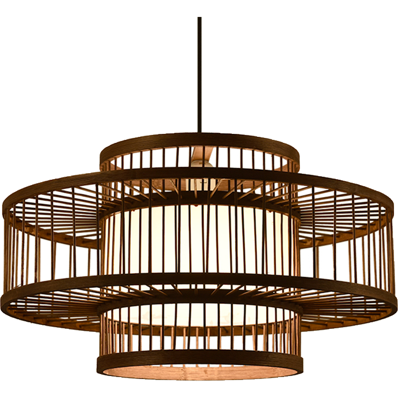 古达新中式吊灯禅意客厅餐厅茶室竹编灯具中国风创意个性民宿竹艺吊灯
