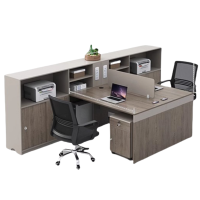 烁恒 简易办公桌 1.5m双人位+柜椅 套