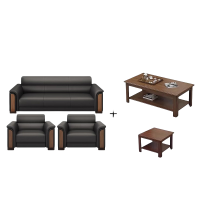 烁恒办公沙发3+1+1+茶几+方几套