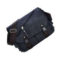 帆布斜挎包单肩包 黑色(宽33cm 高28cm 厚12cm)/个