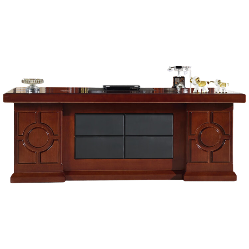 戴劲老板桌油漆大班台贴木皮总裁桌经理主管办公桌电脑桌 2.0m单桌