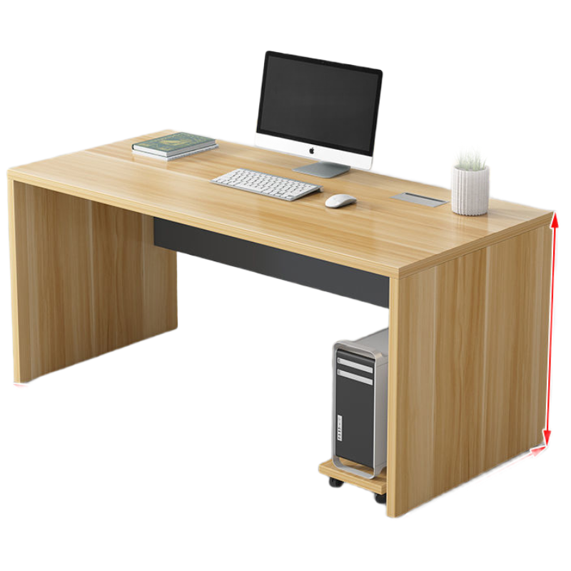 戴劲1400*600*750mm 电脑办公桌简约现代老式单人办公室桌椅组合1.4米带抽屉老板桌子 浅胡桃不带柜子