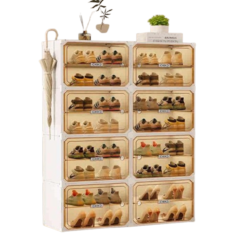 芊怡(QIANYI)鞋柜家用门口室内好看多层收纳塑料一体靠墙入户鞋架