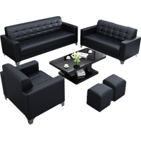 办公沙发茶几组合简约现代商务会客休息区接待室办公室小型三人位