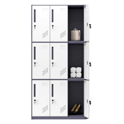 伟樽钢制衣柜灰白套色9门900*400*1850mm台