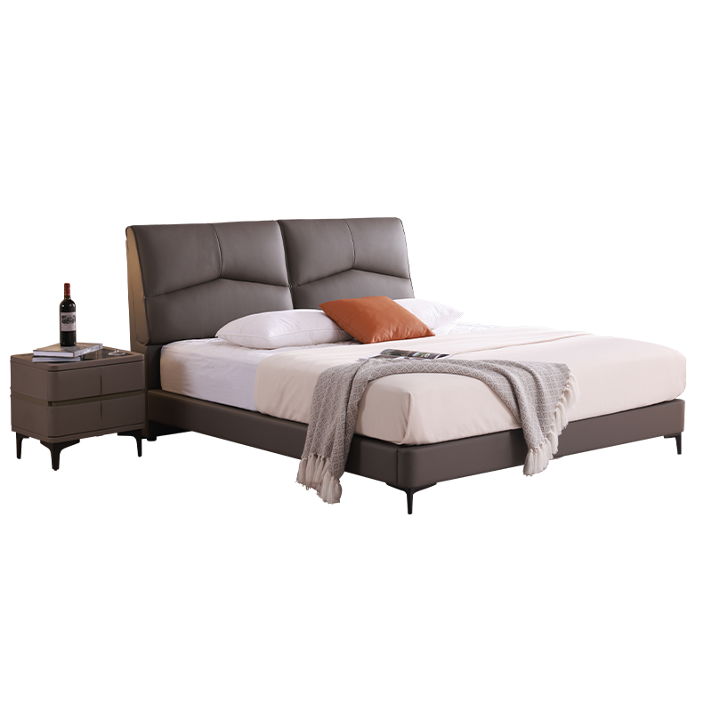 慕思官方简约现代真皮软床主卧高端大气分体靠包真皮婚床慕斯 BCW1-126