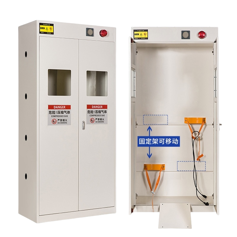 伟樽气瓶柜白色双瓶一代报警器900*450*1900mm台