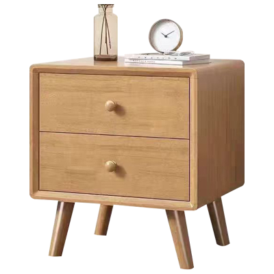 班龙床头柜二抽原木色个