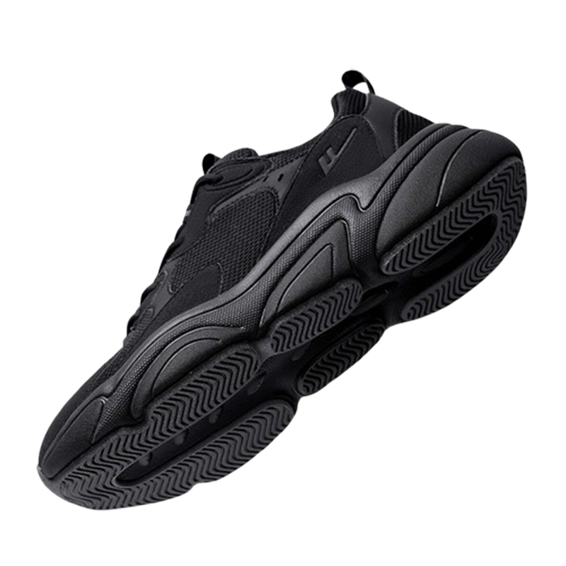 回力(Warrior)男鞋夏季透气厚底增高鞋子男黑色休闲运动情侣老爹鞋