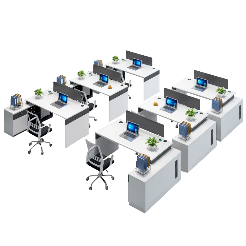 宜掌柜 屏风办公桌 六人位+柜椅 套