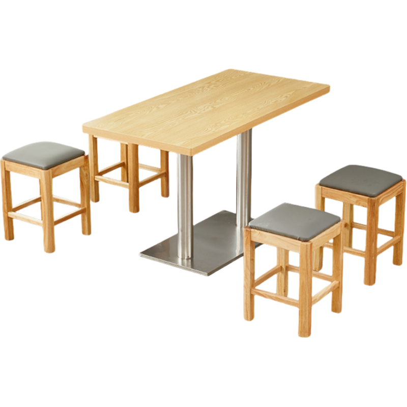 烁恒食堂餐桌一桌四凳套