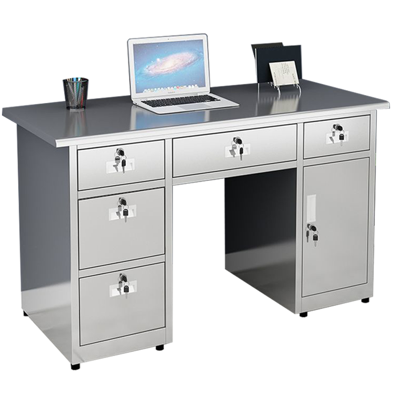 筑亮 不锈钢办公桌 140*70*75cm五抽一门 张