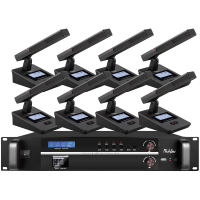 润普Runpu会议音频系统专业无线手拉手话筒一拖八方杆桌面麦克风会议话筒RP-S8-WX9200