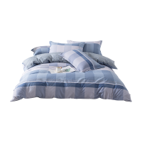 婵思 员工宿舍全棉格子三件套