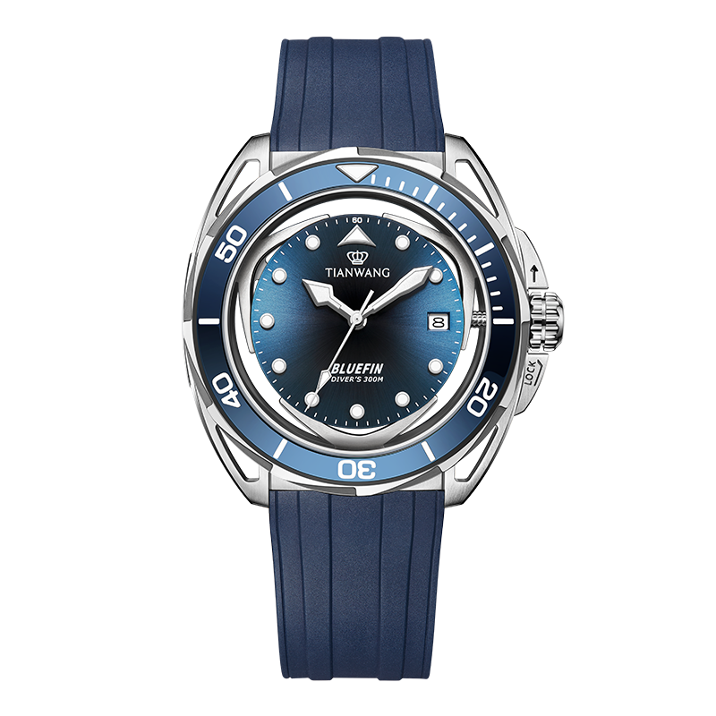 [潜力无限]天王蓝鳍系列专业版300米防水机械男表礼盒装301333
